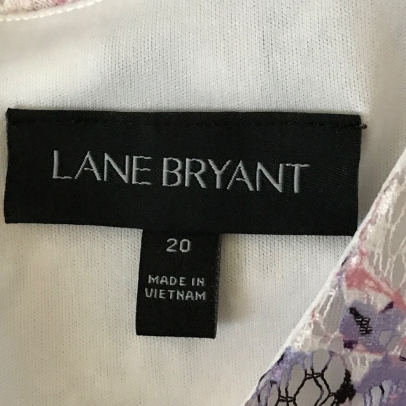 LANE BRYANT Lace Floral Fit and Flare Dress White Pink Women’s Plus Size 20 1X - Picture 15 of 16